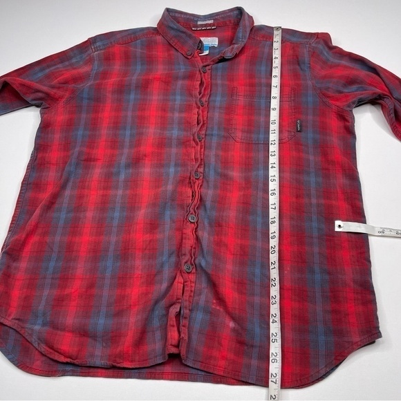 Columbia Shirt Plaid Red Gorp Outdoor Hiking Camping Western Long Sleeve Work - Picture 10 of 13